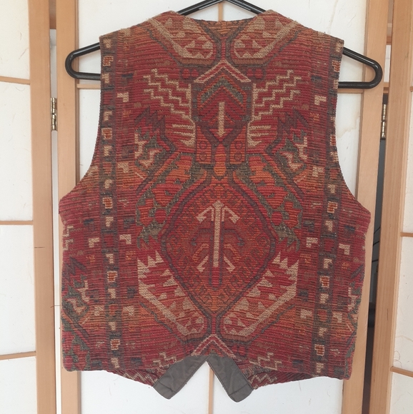 Vintage woven carpet vest - Picture 7 of 16